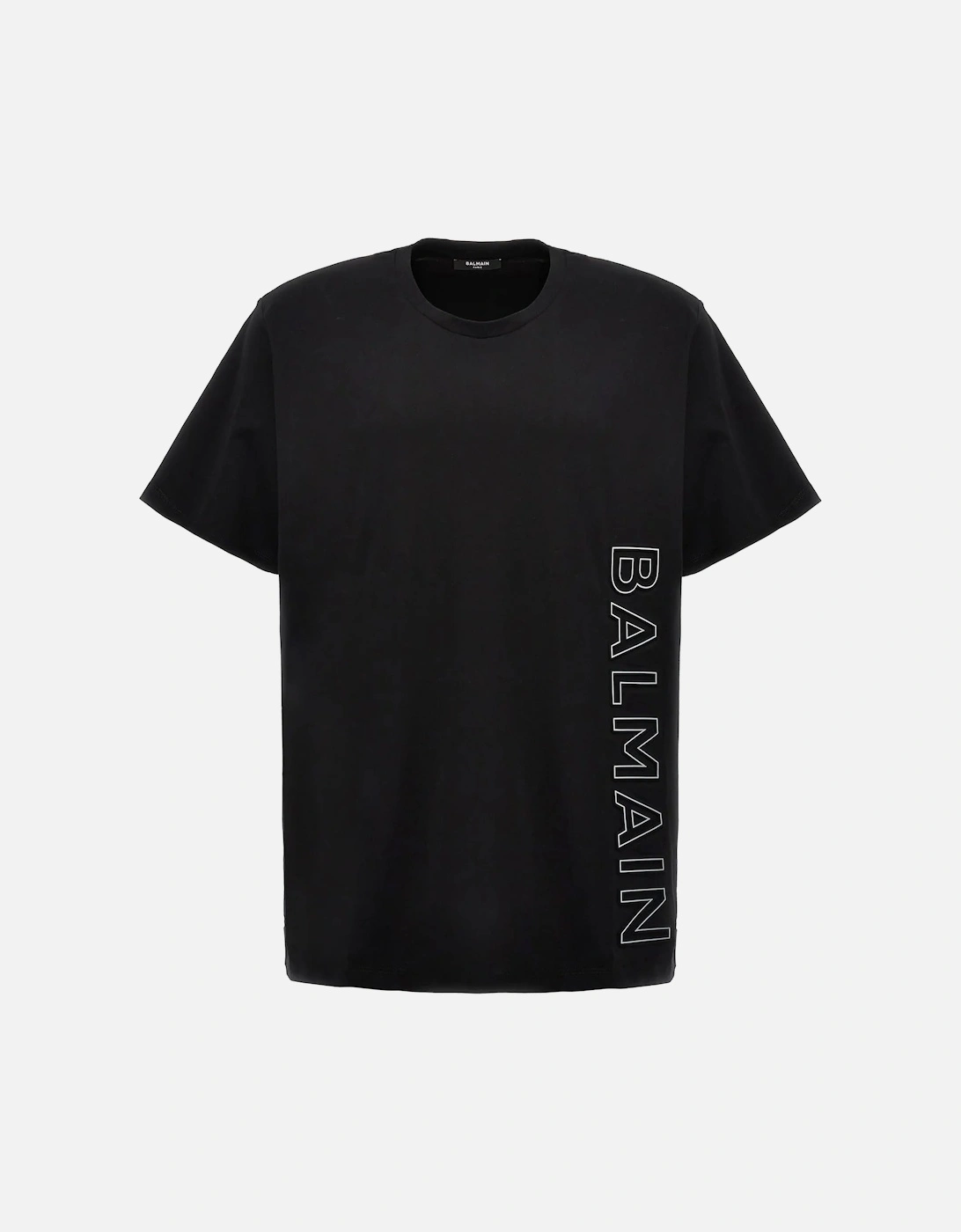 Embossed Vertical Logo T-Shirt in Black, 5 of 4