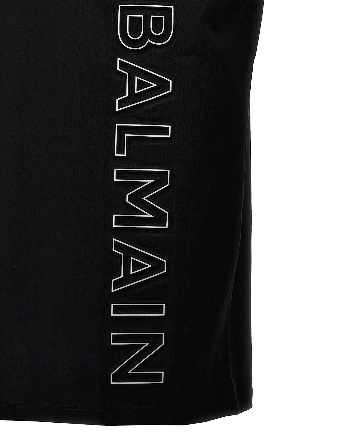 Embossed Vertical Logo T-Shirt in Black