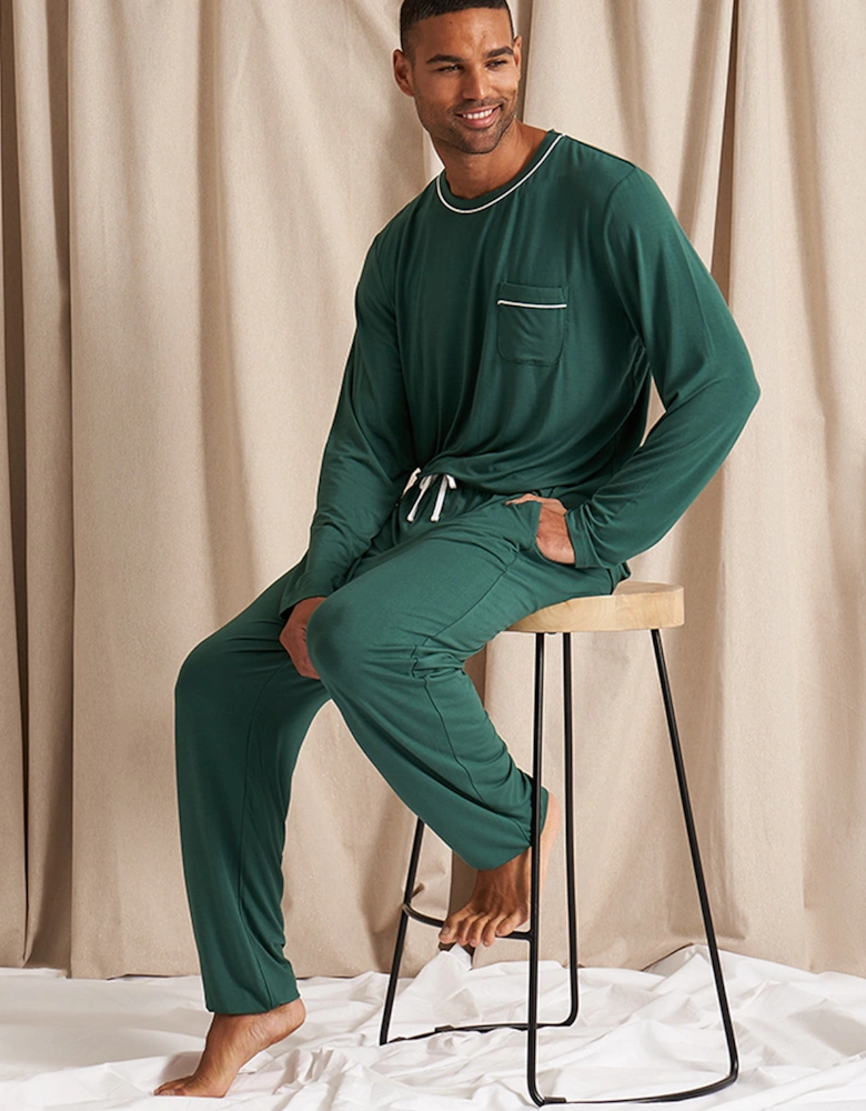 Mister You Bamboo Pyjama Set in Green