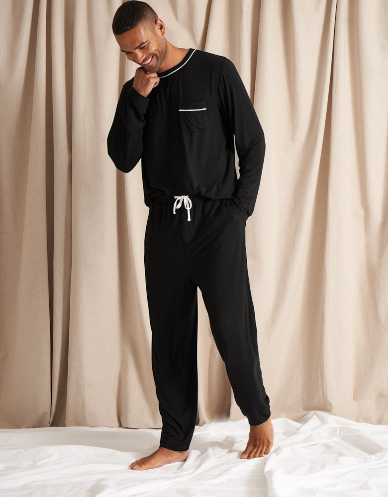 Mister You Bamboo Pyjama Set in Black