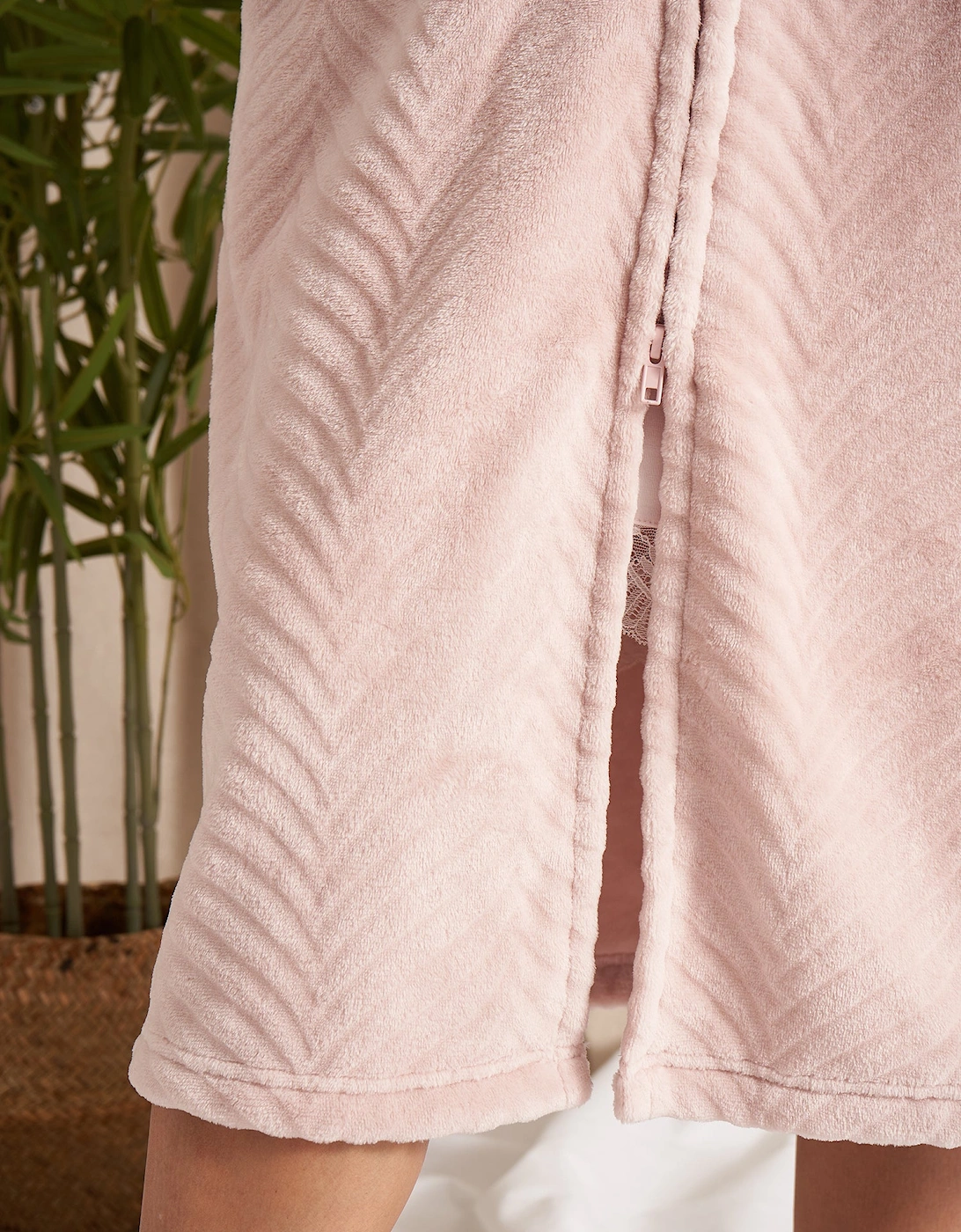 Cosy Chevron Housecoat in Rose