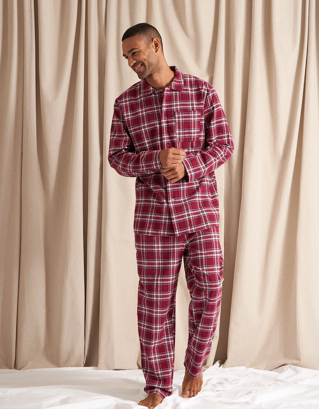 Mister You Plaid Pyjamas in Bordeaux, 5 of 4