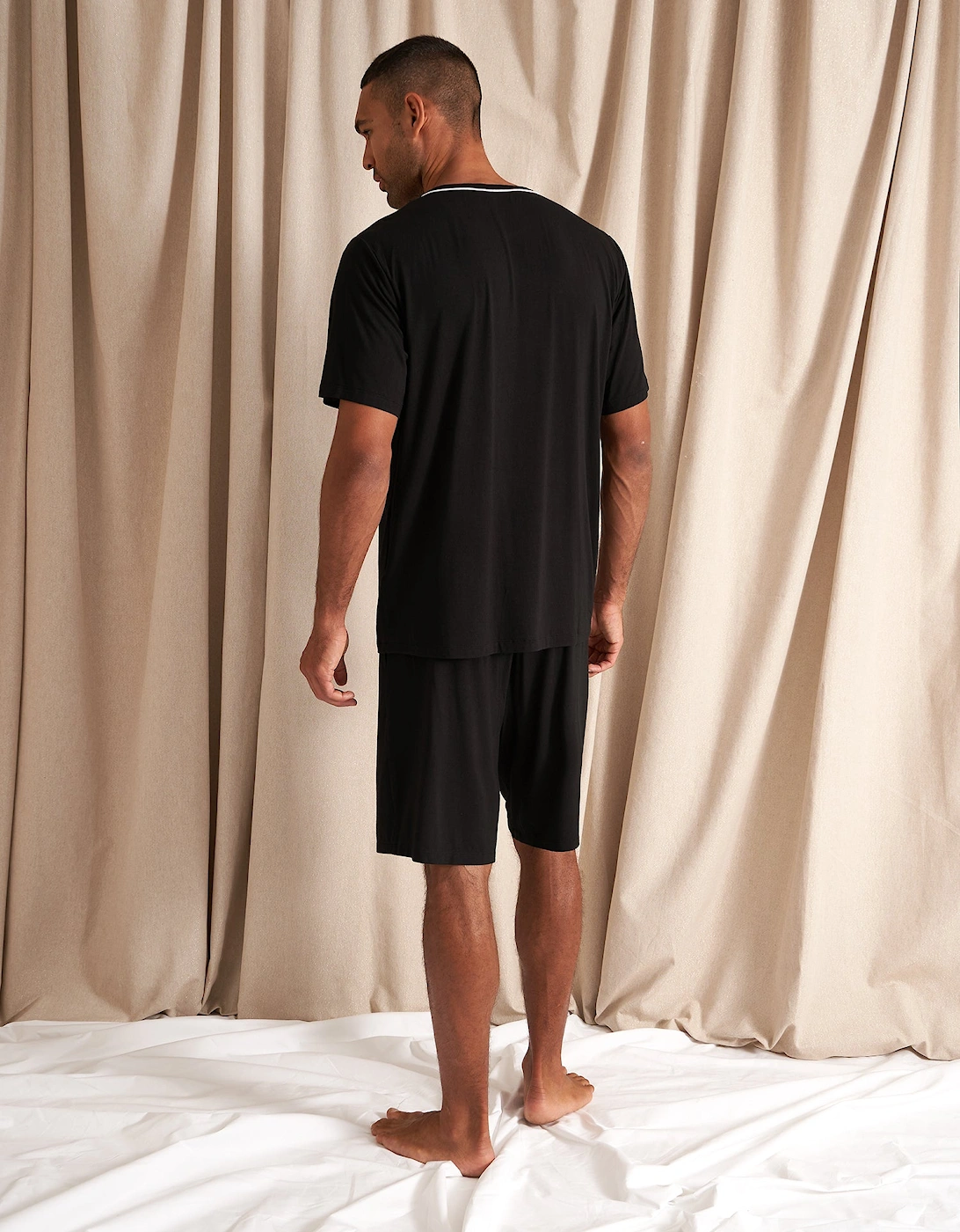 Mister You Bamboo Short Pyjama Set in Black