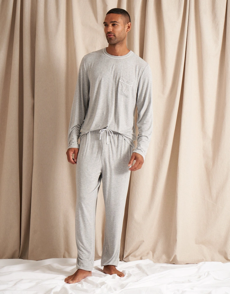 Mister You Bamboo Pyjama Set in Grey Marl