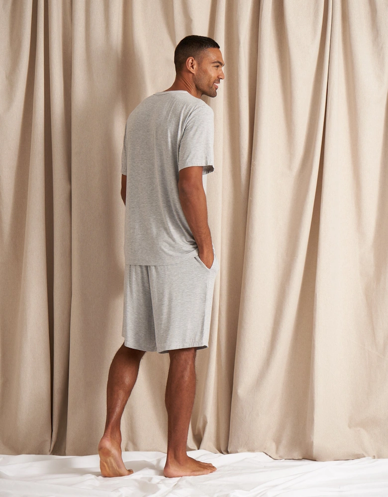 Mister You Bamboo Short Pyjama Set in Grey Marl