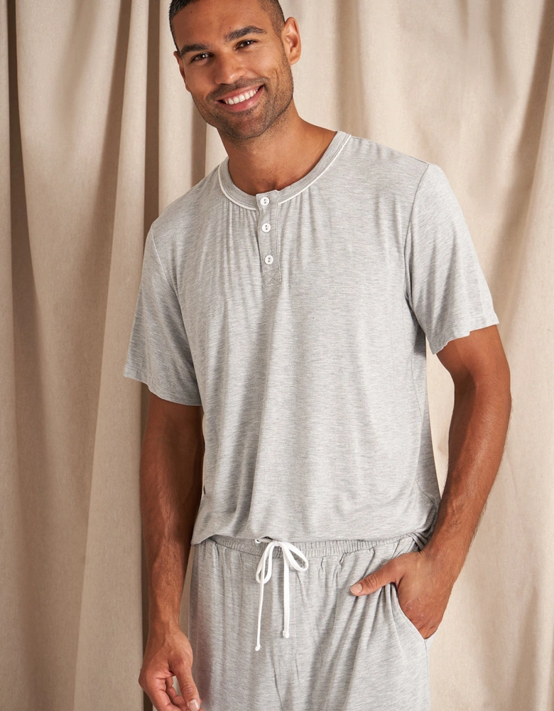 Mister You Bamboo Short Pyjama Set in Grey Marl