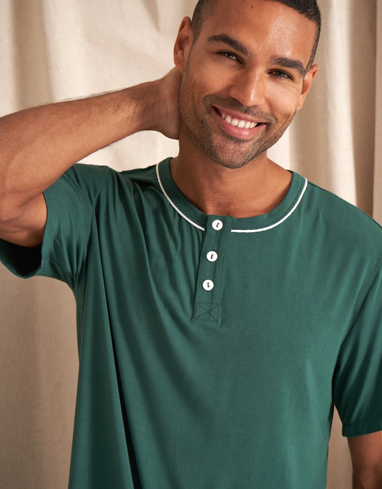 Mister You Bamboo Short Pyjama Set in Green