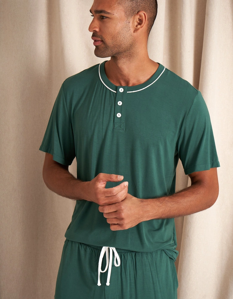 Mister You Bamboo Short Pyjama Set in Green