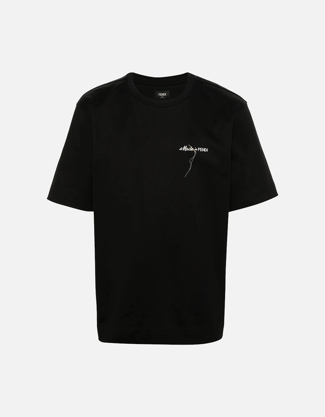 Made in Logo Embroidered T-Shirt in Black, 6 of 5