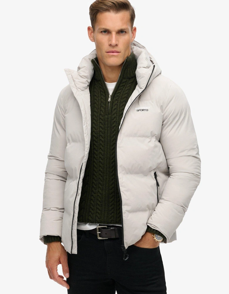 Code Hooded Boxy Padded Jacket