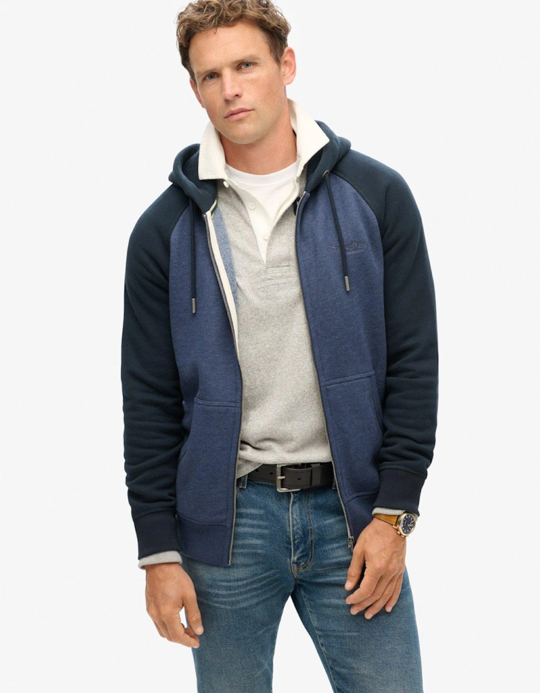 Essential Baseball Zip Hoodie - Navy