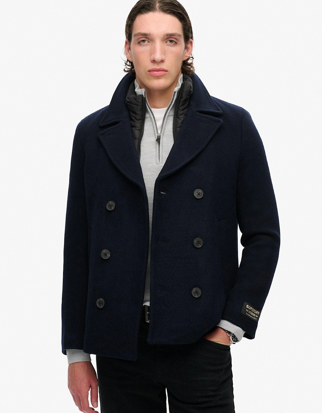 Studios 2 In 1 Wool Pea Coat Jacket - Navy, 7 of 6