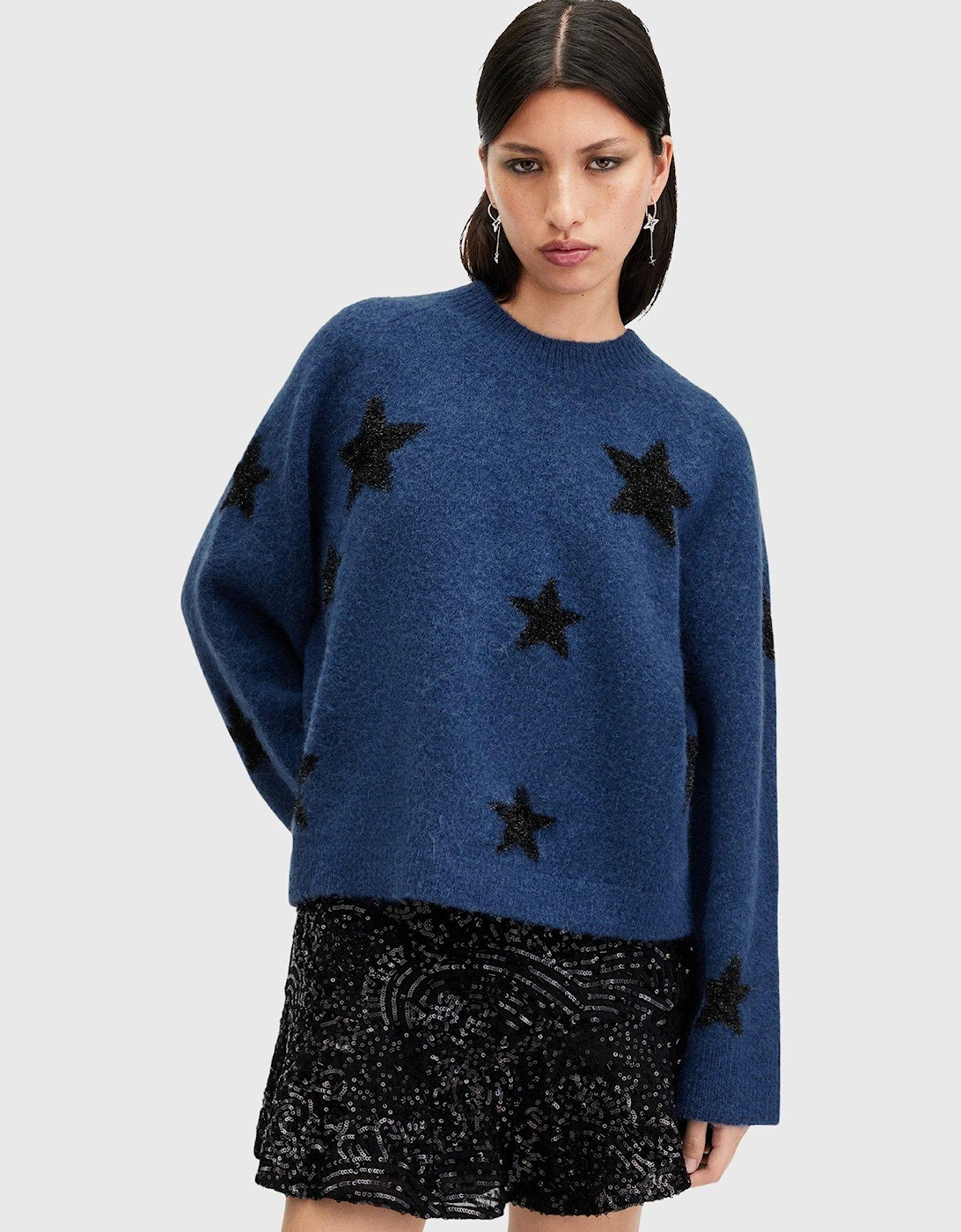 Starlet Brushed Jacquard Print Jumper - Dark Blue, 6 of 5