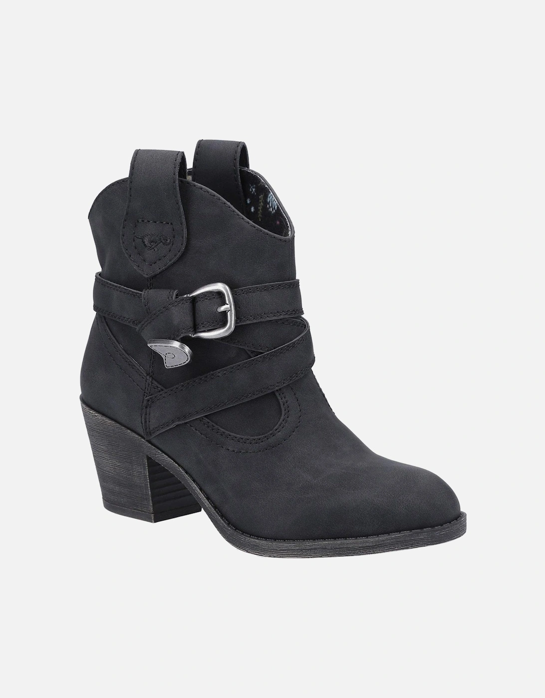 Satire Western Ankle Boot Black, 2 of 1