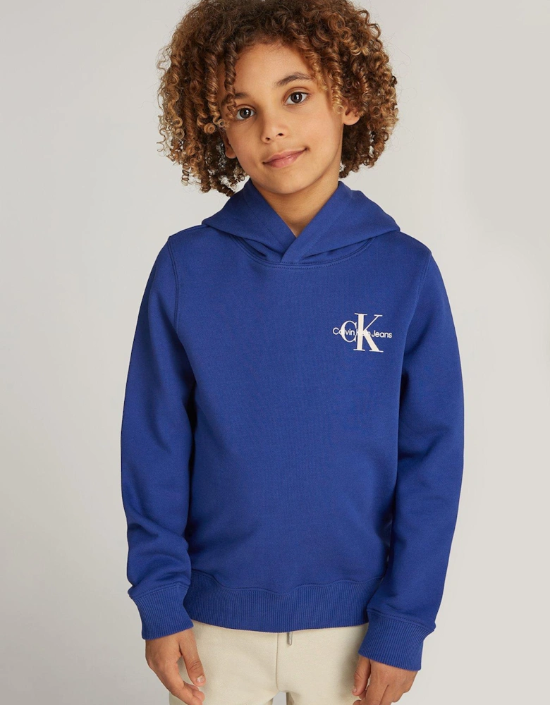 Kids Small Monogram Hoodie - Blue