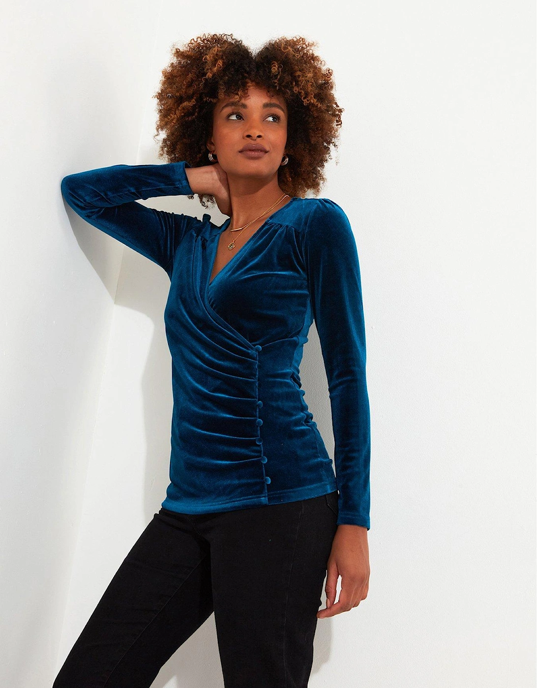 Velour Wrap Top - Teal, 2 of 1