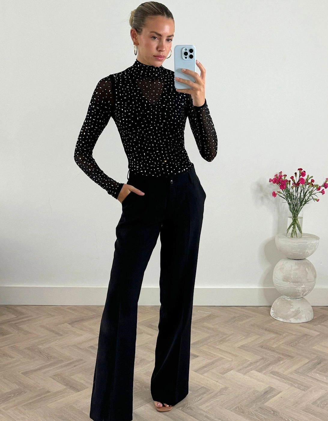 Rhinestone Bodysuit - Black, 5 of 4