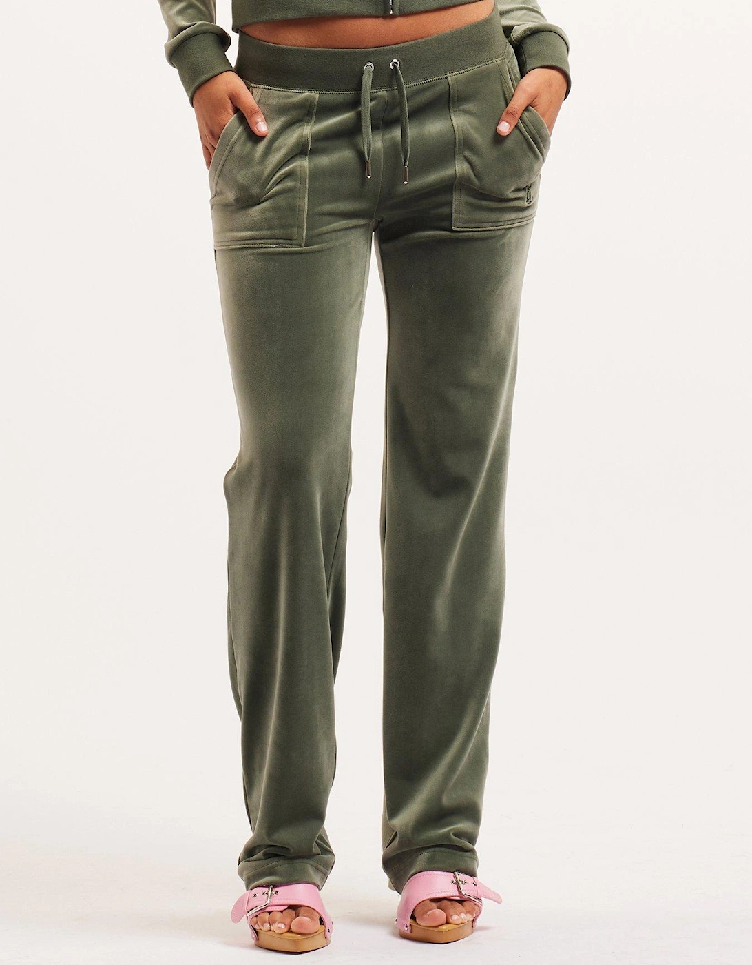 Straight Leg Velour Track Pant - Green, 2 of 1