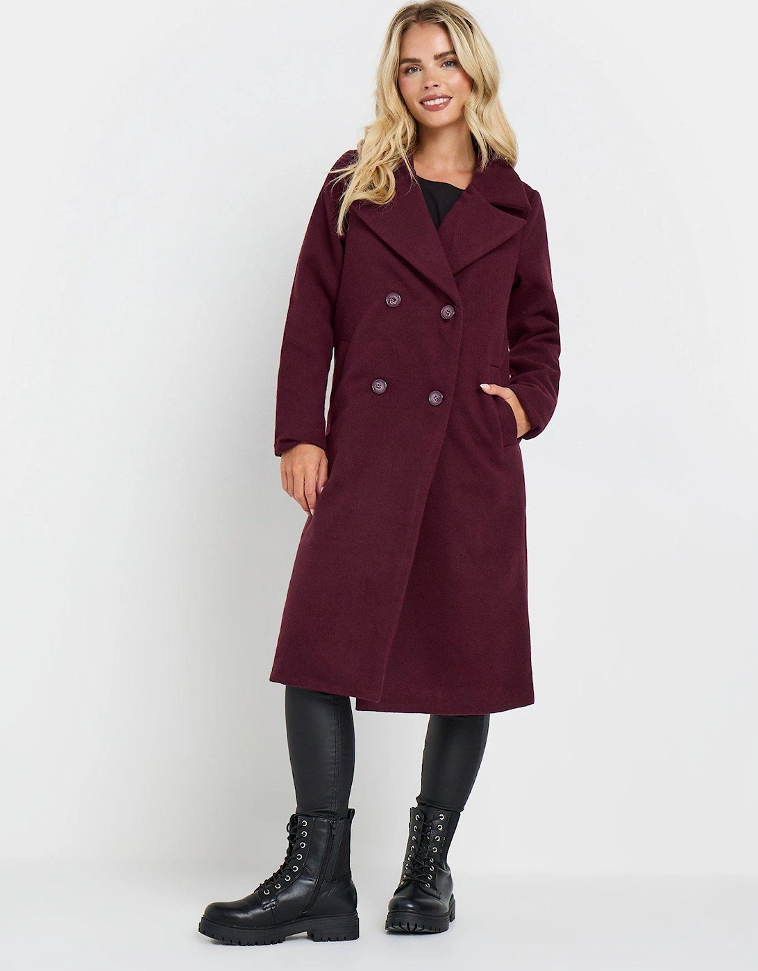 Petite Relaxed Tailored Coat - Red, 2 of 1