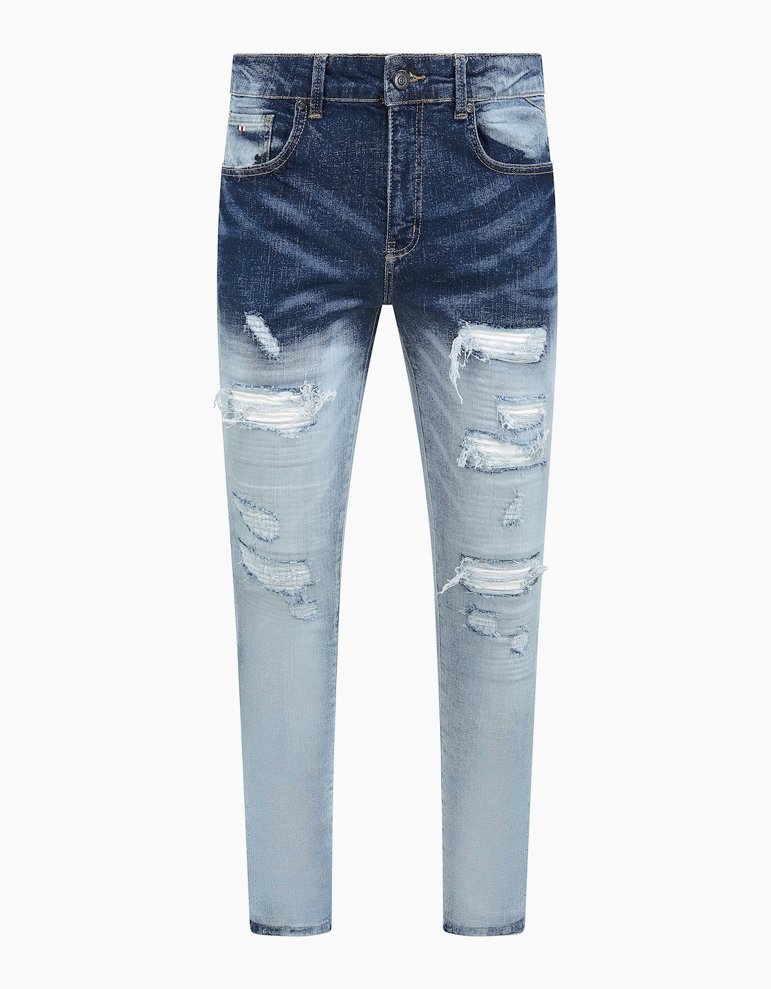 Magiri Men's Magiri Cannes Gradient Faded Ripped Jeans in Blue