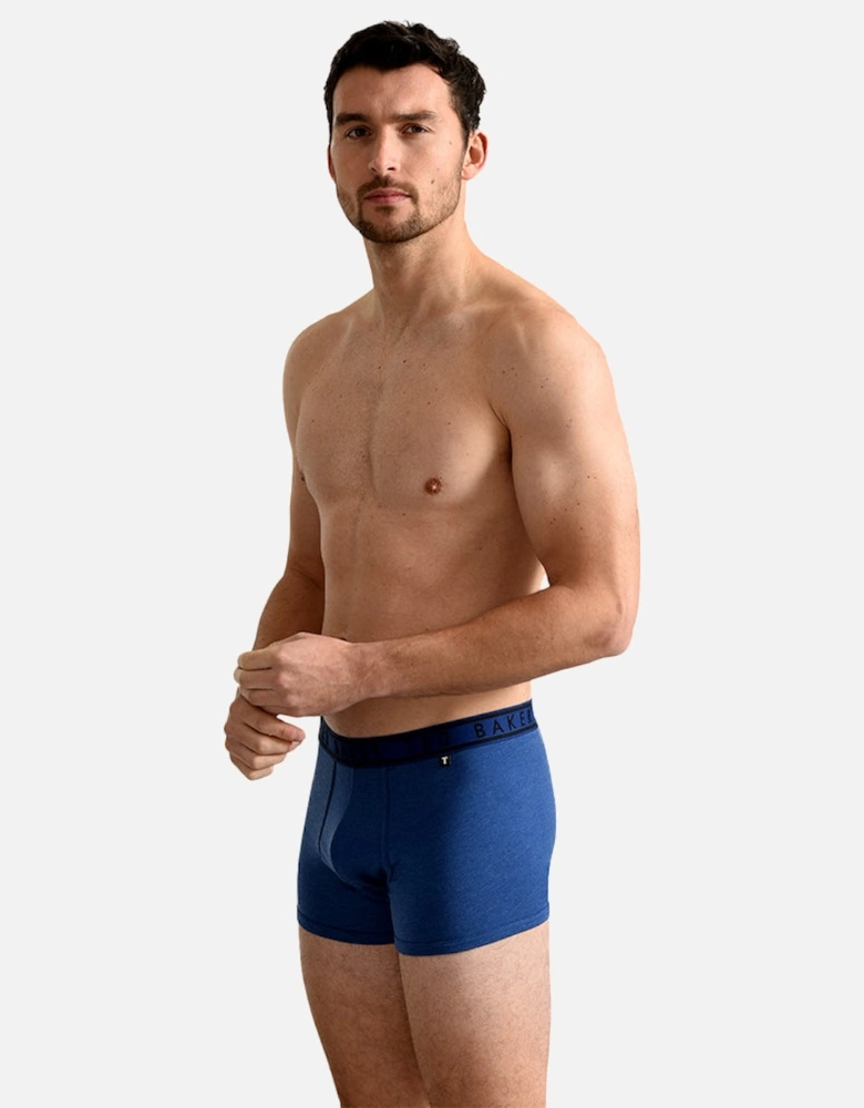 3-Pack Contrast Waistband Boxer Trunks, Mixed Blues