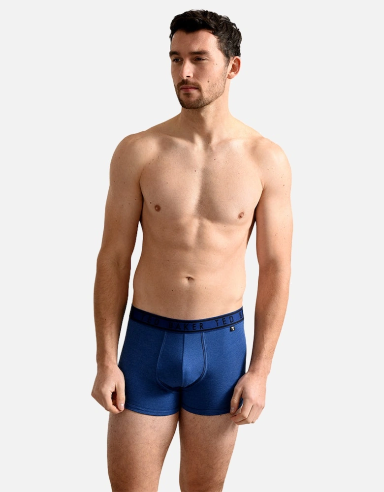 3-Pack Contrast Waistband Boxer Trunks, Mixed Blues