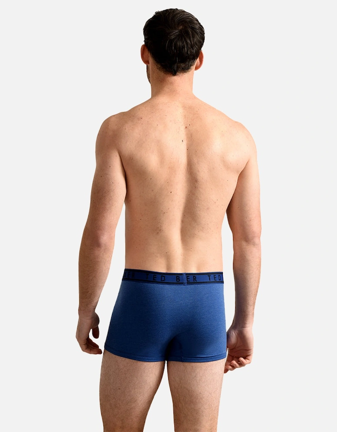 3-Pack Contrast Waistband Boxer Trunks, Mixed Blues