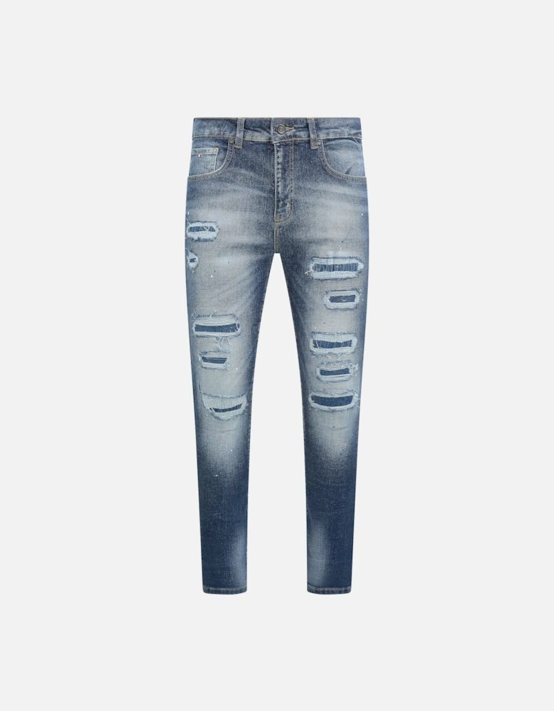 Montpellier Distressed Ripped Jeans in Blue