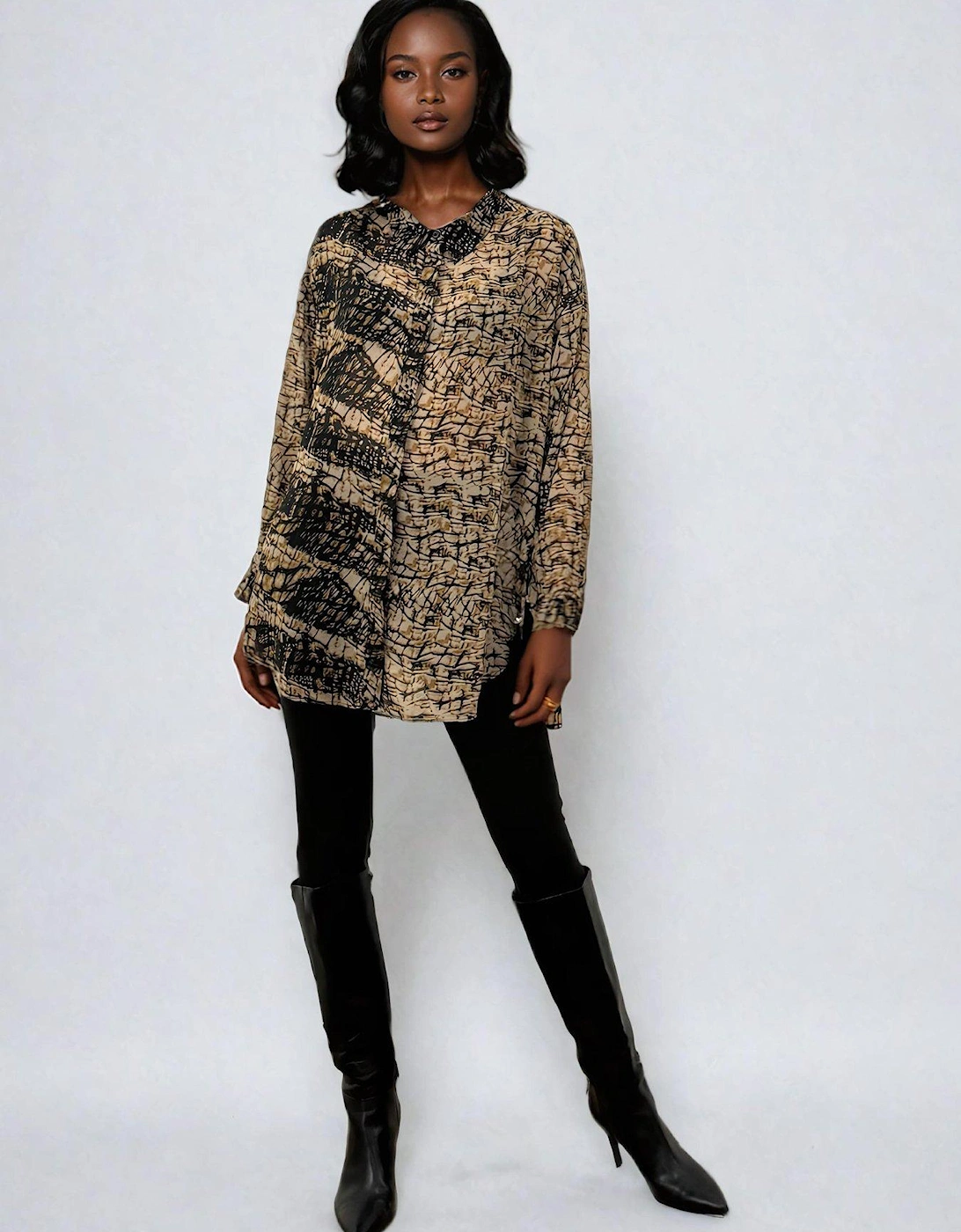 Oversized Long Line Flash Shirt With Tassle Details - Yellow, 2 of 1