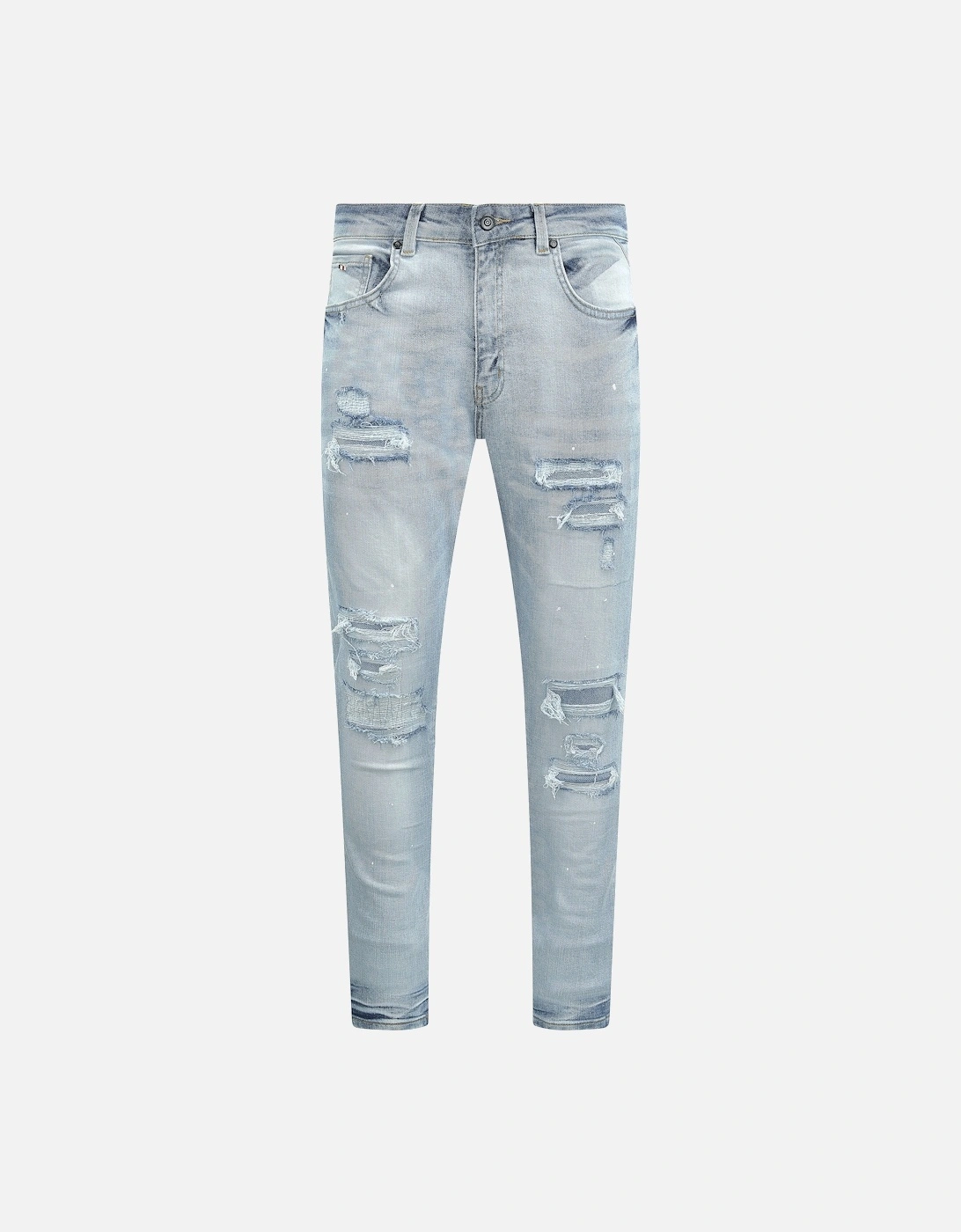 Paris Distressed Ripped Jeans in Light Blue