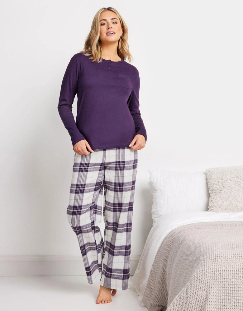 Jersey Woven Pj Set - Purple