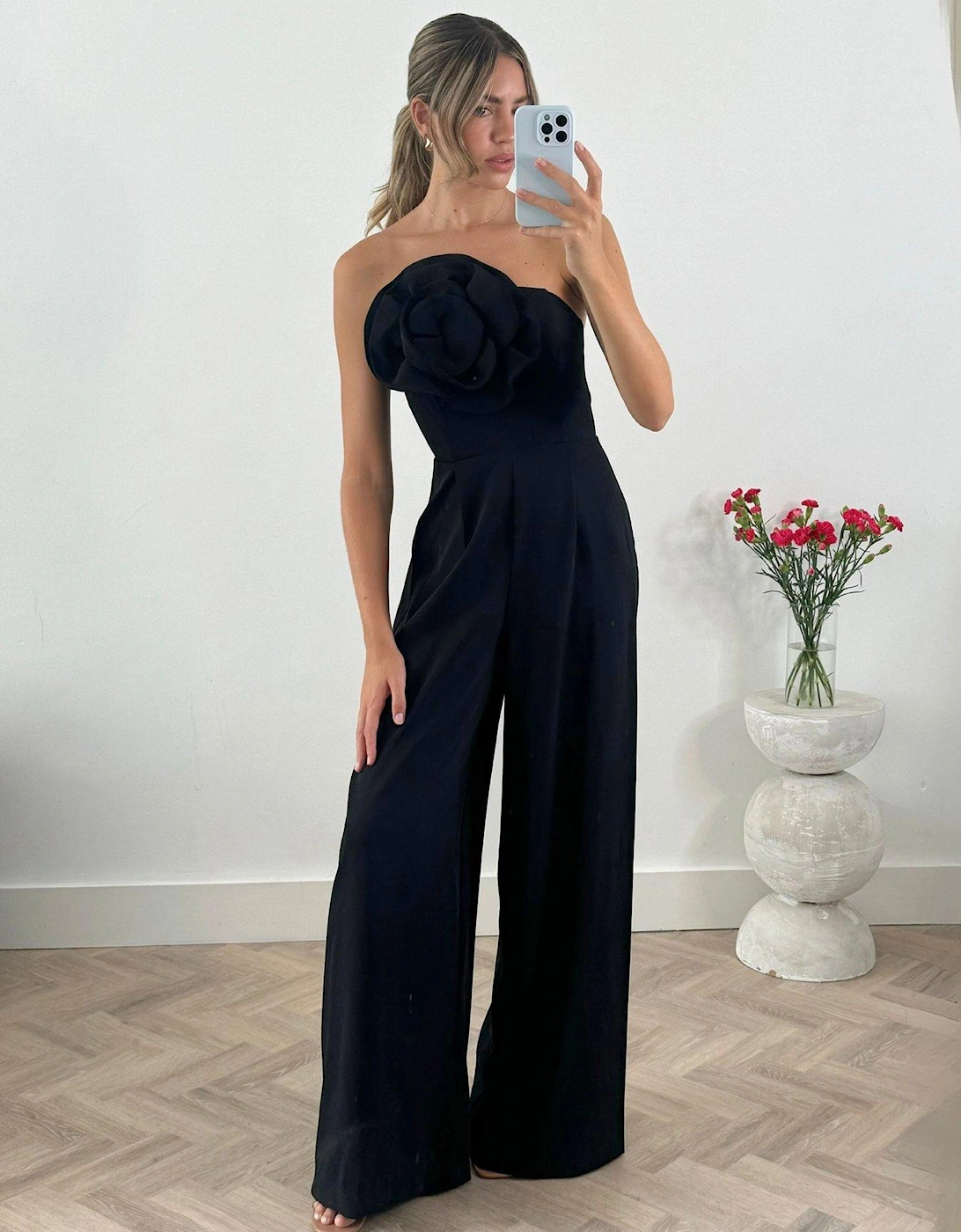 Corsage Detail Jumpsuit - Black, 5 of 4