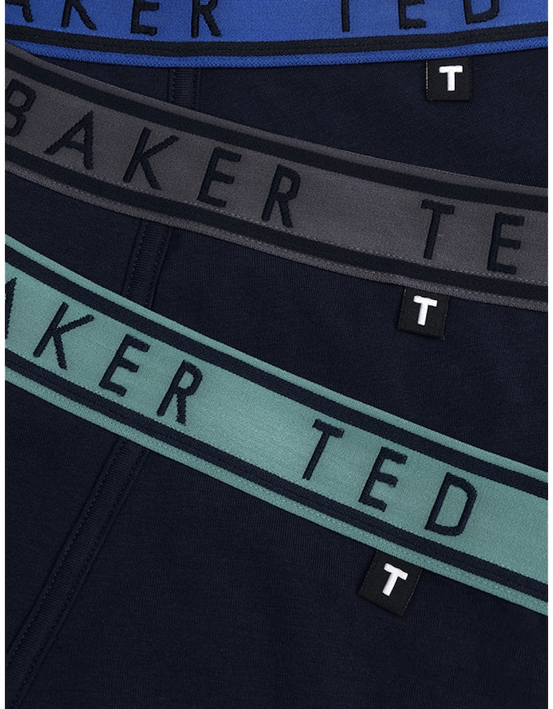3-Pack Contrast Waistband Boxer Trunks, Navy