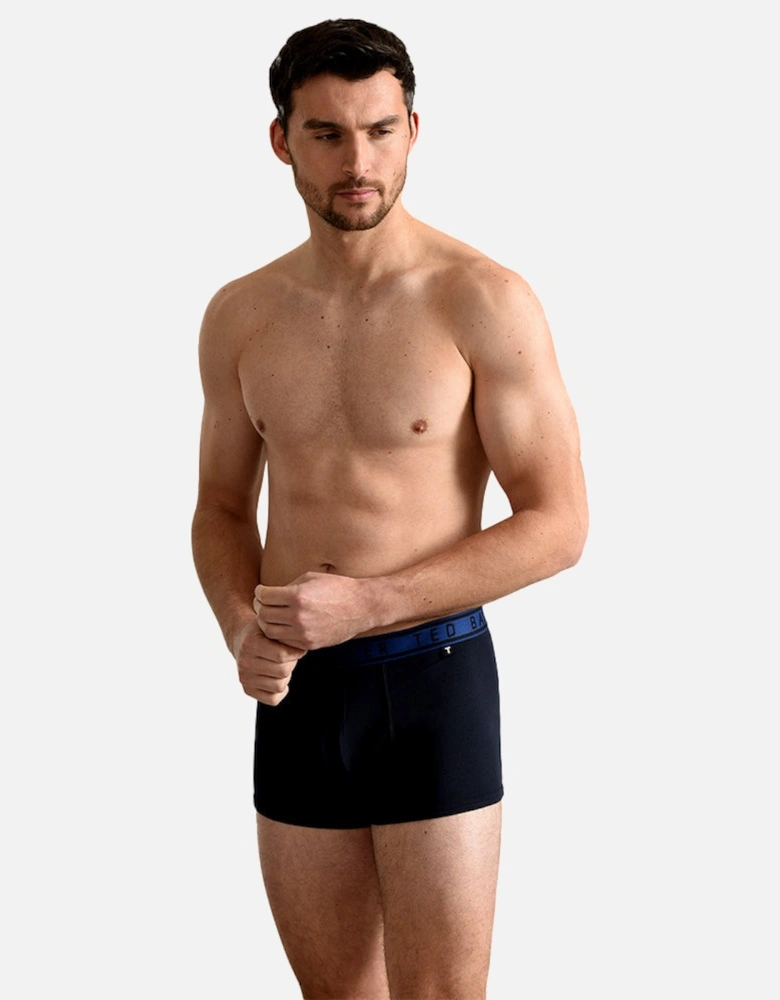 3-Pack Contrast Waistband Boxer Trunks, Navy