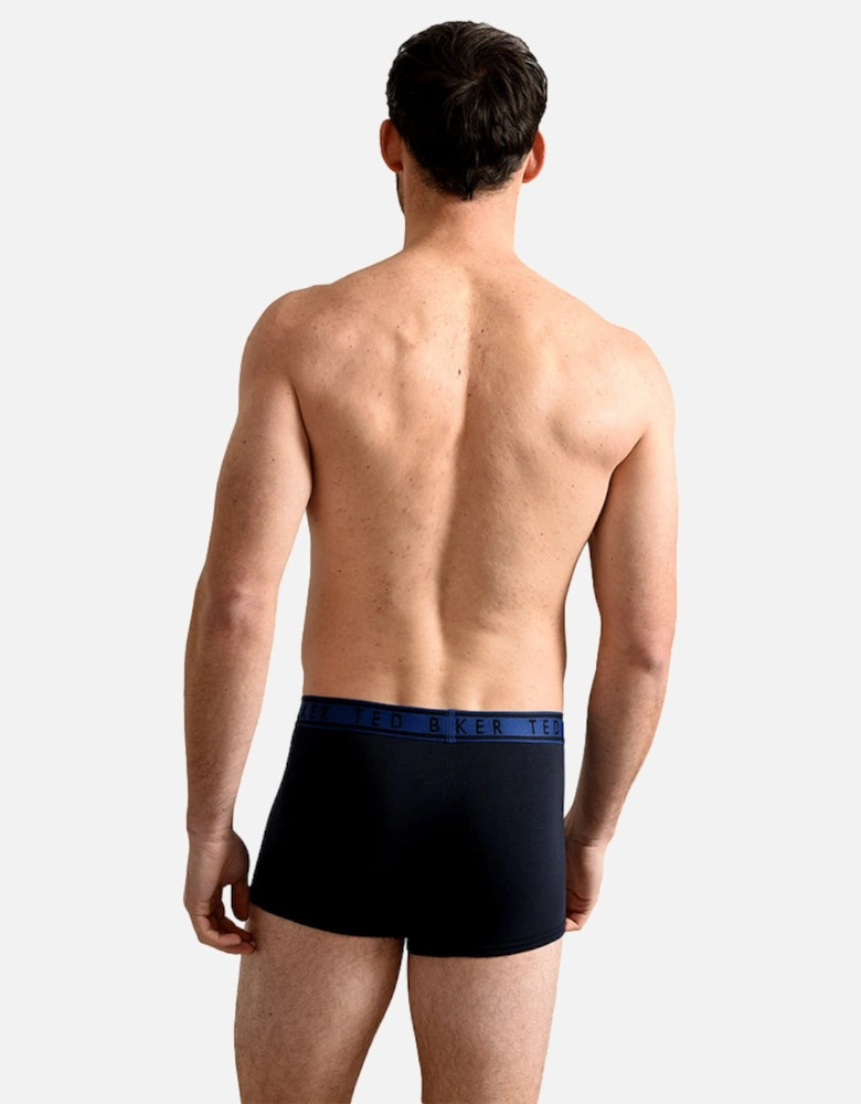 3-Pack Contrast Waistband Boxer Trunks, Navy