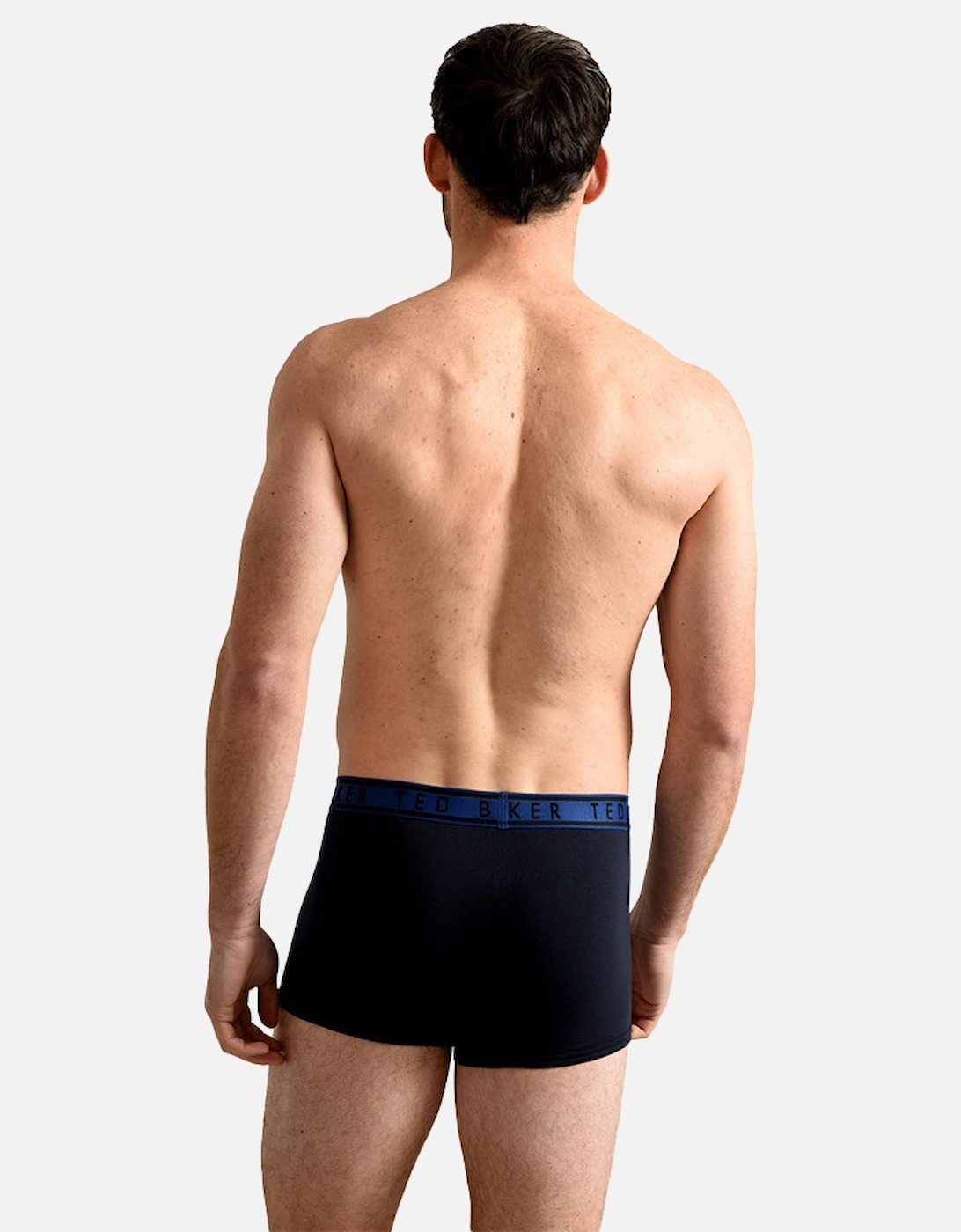 3-Pack Contrast Waistband Boxer Trunks, Navy