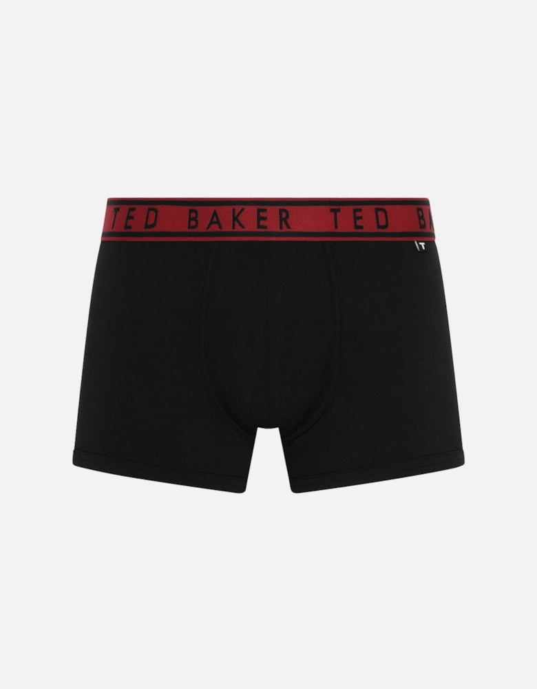 3-Pack Contrast Waistband Boxer Trunks, Black