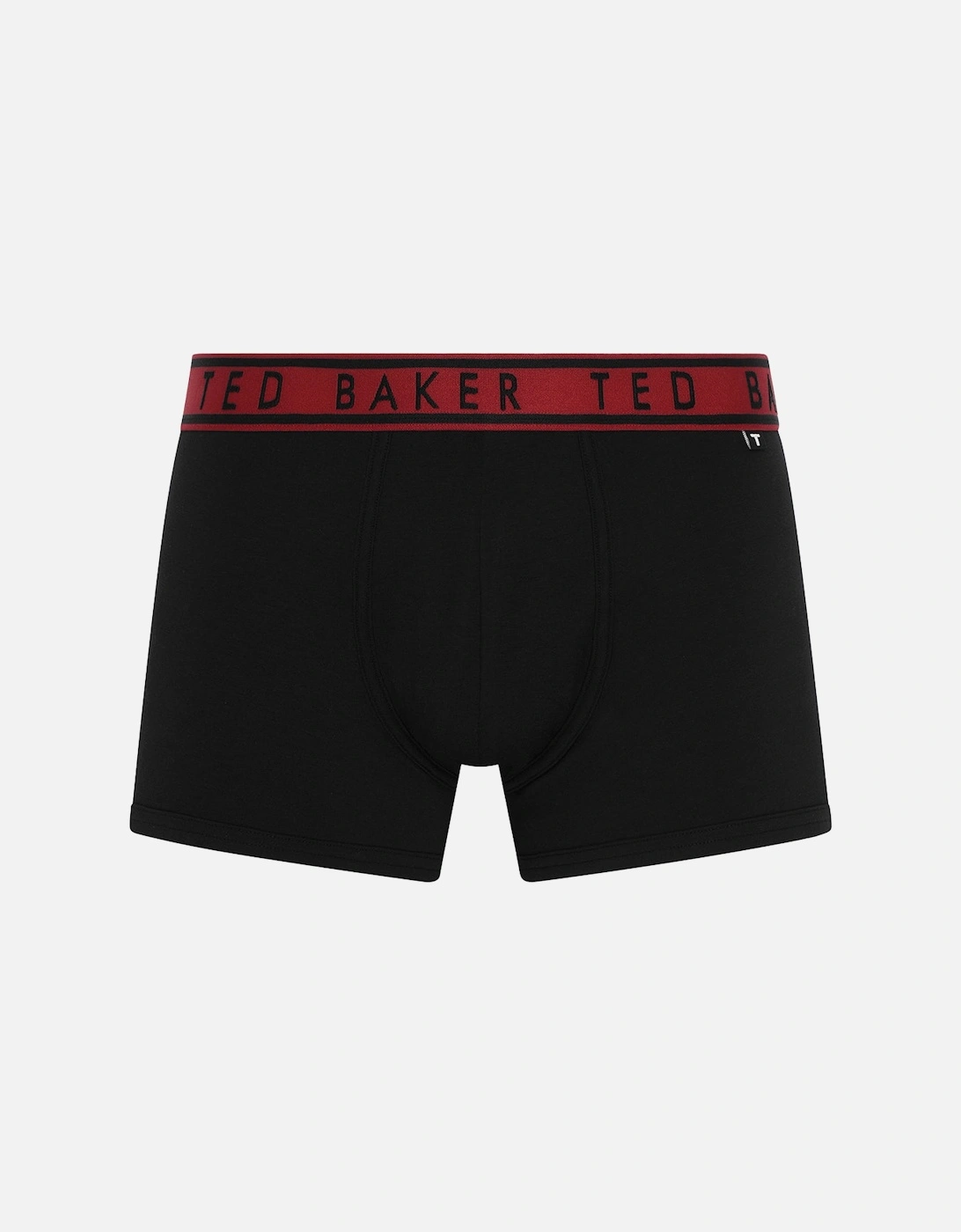 3-Pack Contrast Waistband Boxer Trunks, Black