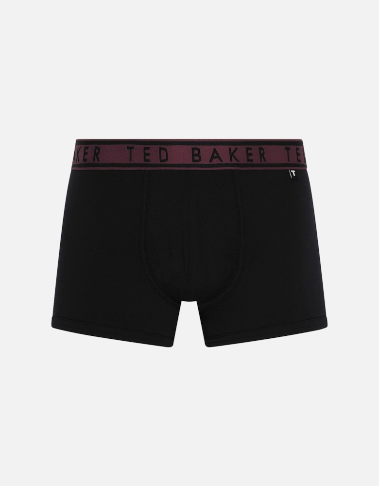 3-Pack Contrast Waistband Boxer Trunks, Black