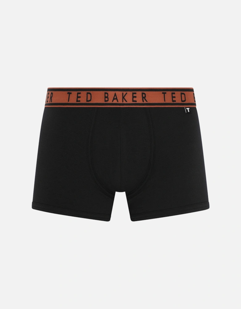 3-Pack Contrast Waistband Boxer Trunks, Black