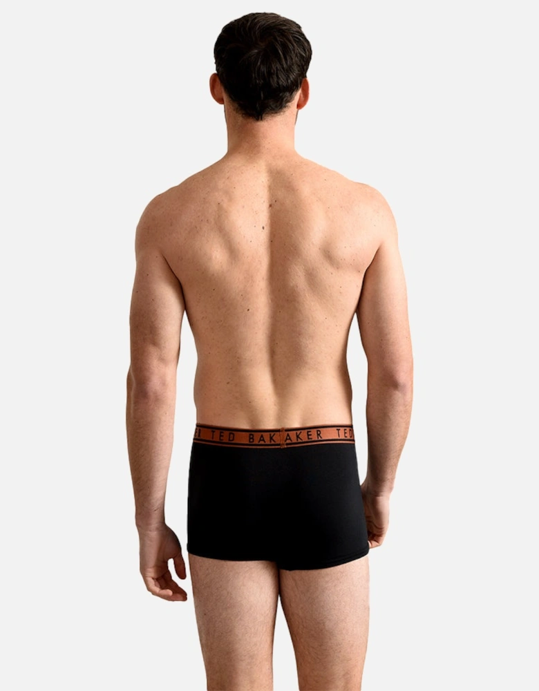 3-Pack Contrast Waistband Boxer Trunks, Black