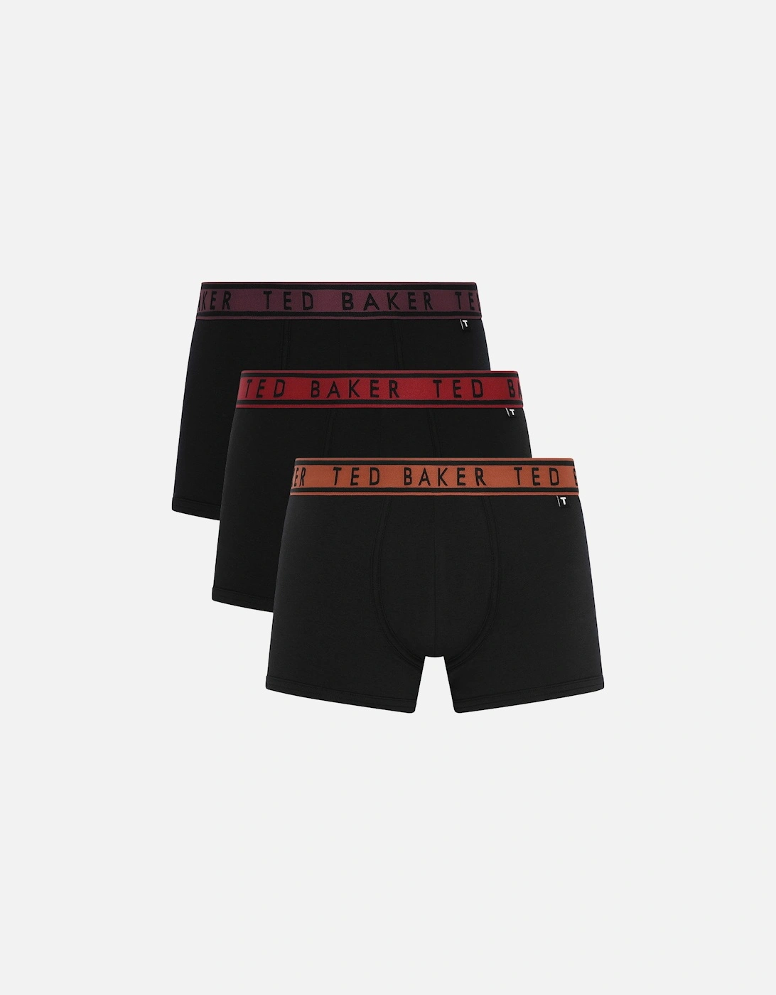 Ted Baker Men's Black 3-Pack Contrast Waistband Boxer Trunks, - : 32/34/35 Large