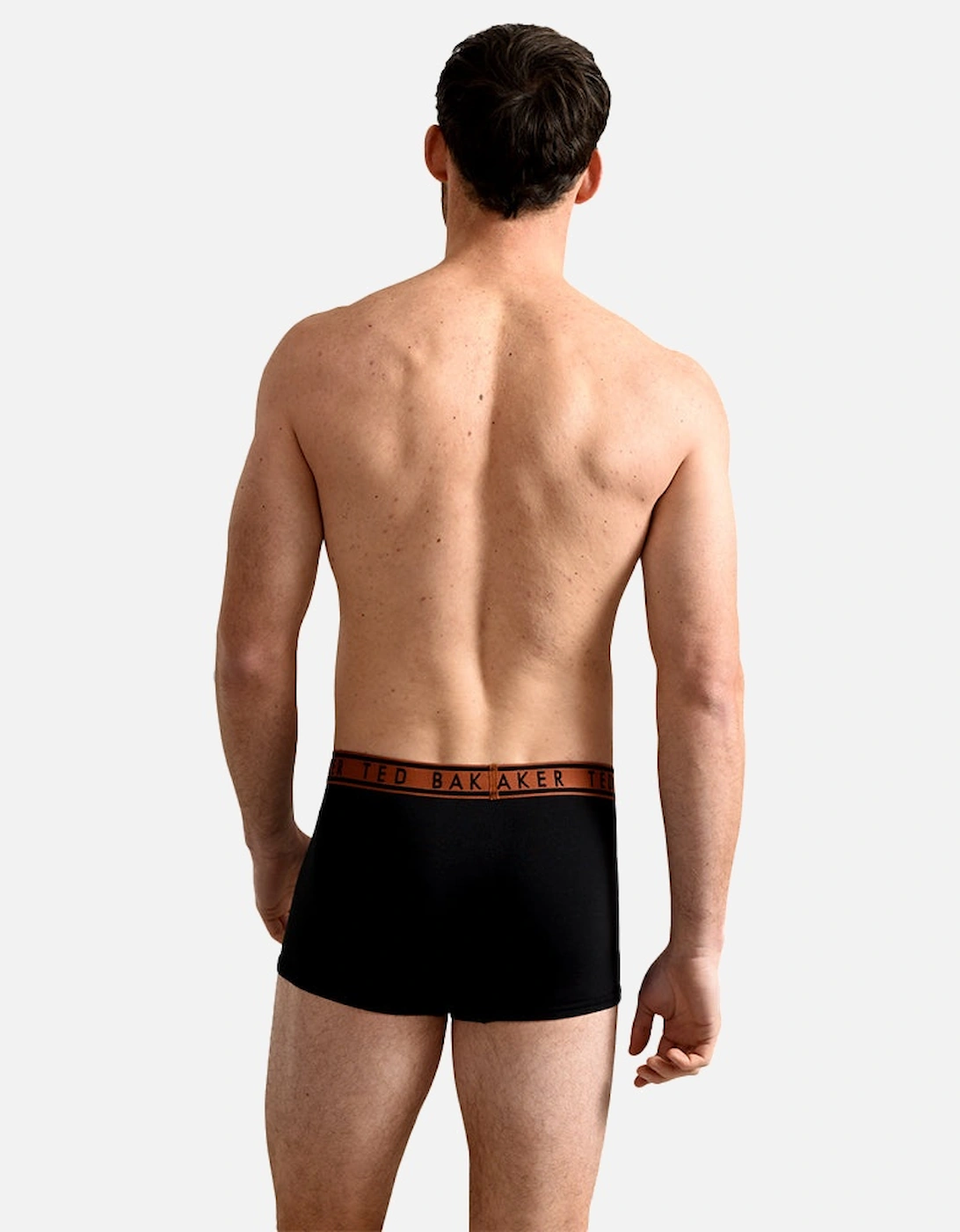 3-Pack Contrast Waistband Boxer Trunks, Black