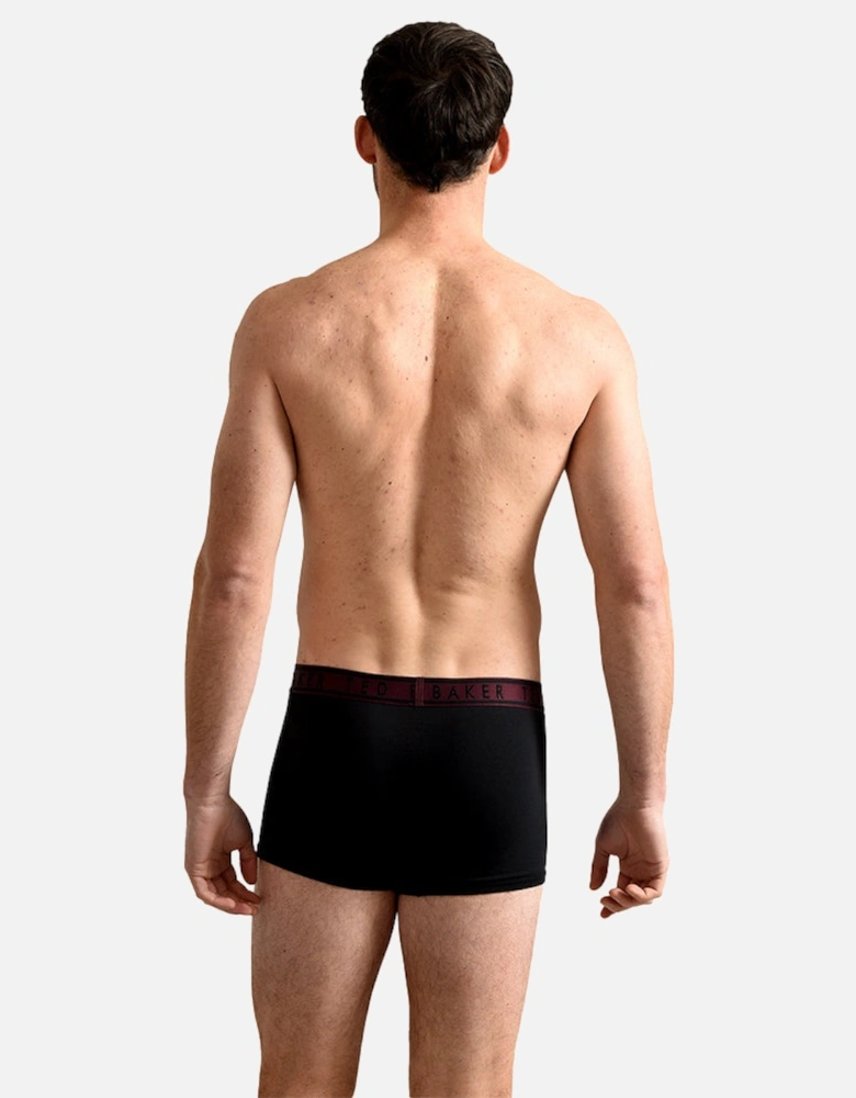 3-Pack Contrast Waistband Boxer Trunks, Black