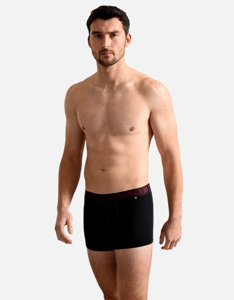 3-Pack Contrast Waistband Boxer Trunks, Black