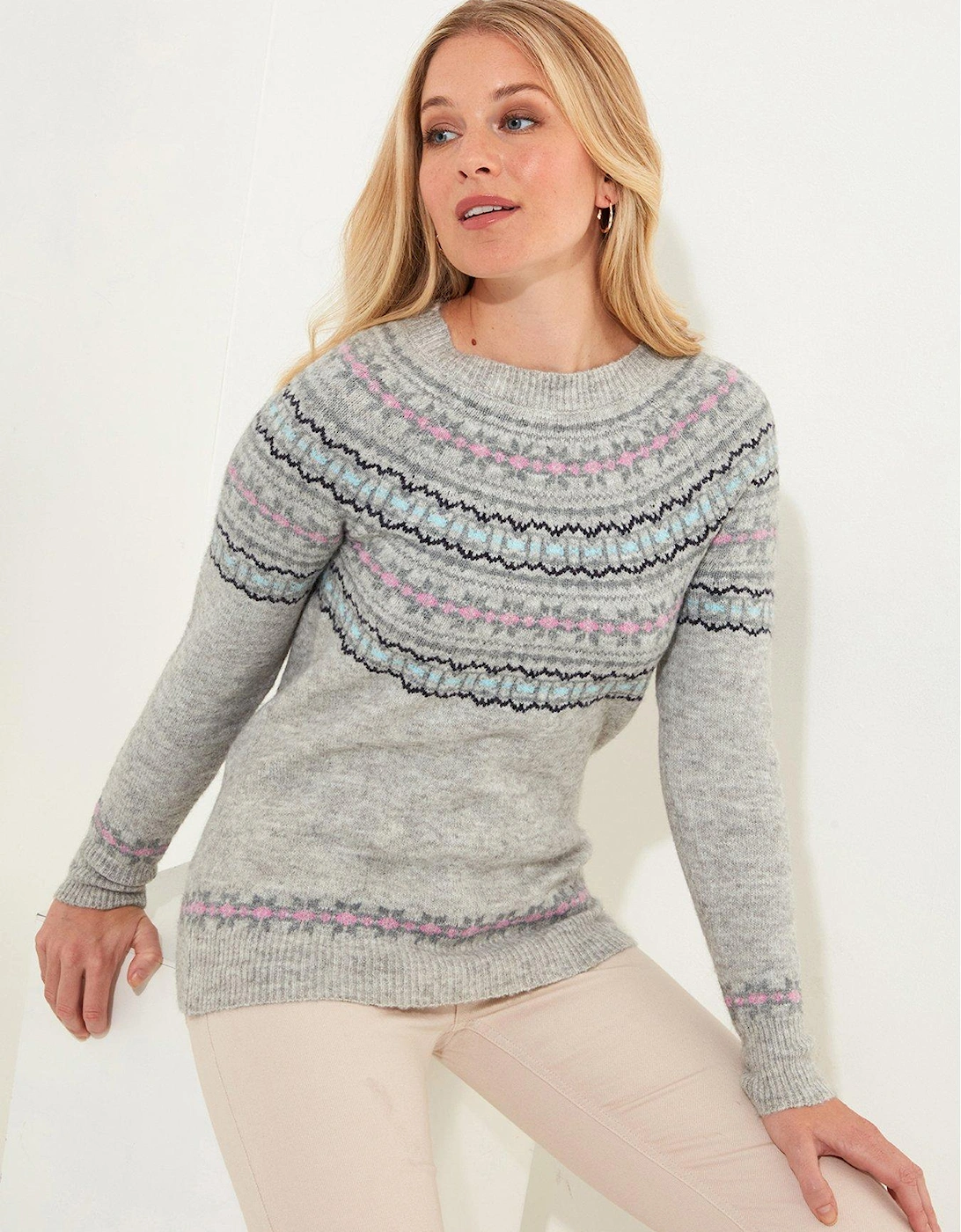 Fairisle Jumper - Grey, 2 of 1