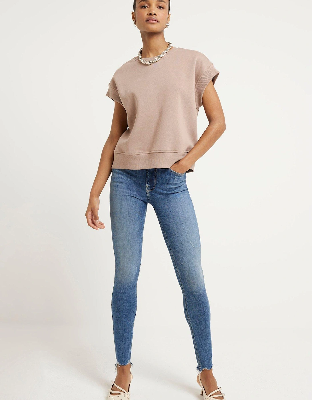 High Waisted Super Skinny Jeans - Blue, 2 of 1