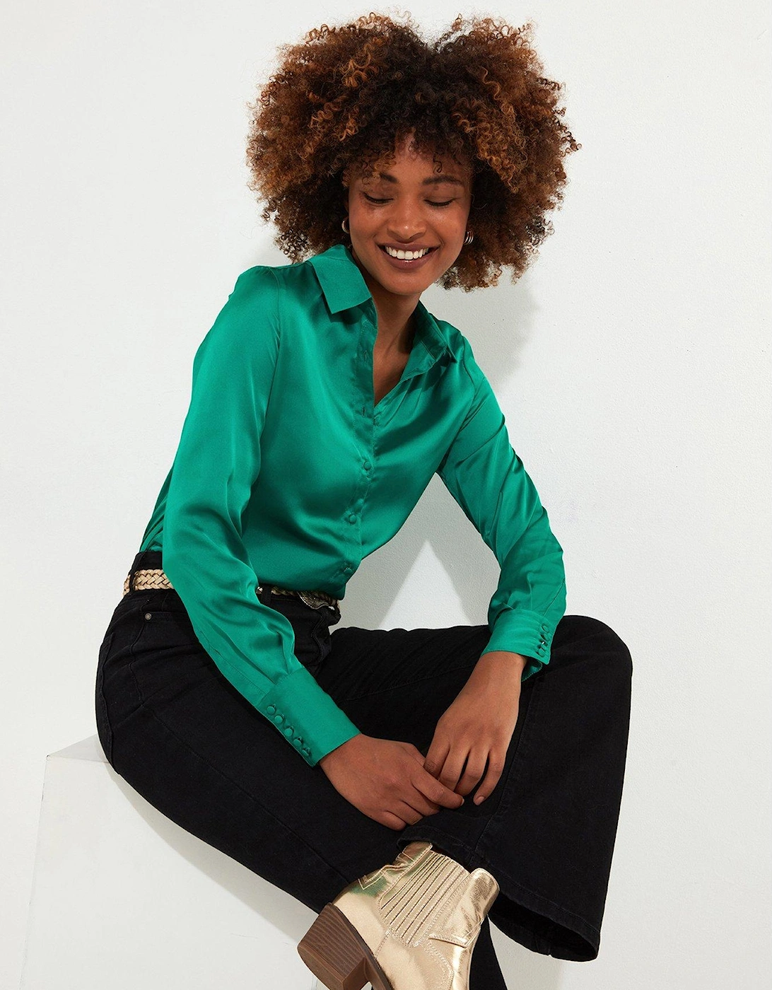 Green Satin Blouse, 2 of 1