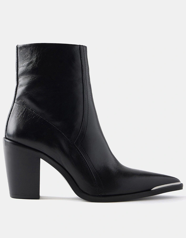 Rue Leather Ankle Boot - Black