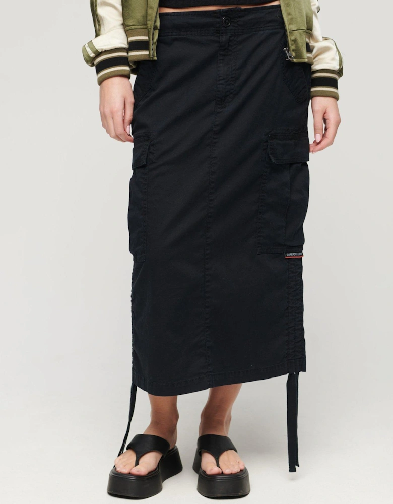 Cargo Midi Skirt - Black